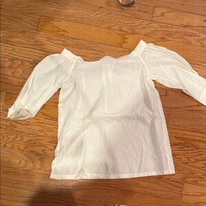 Theory Off-Shoulder Cream Blouse